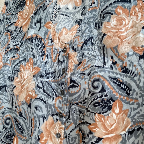 Printed silky button front dress - Picture 4 of 4